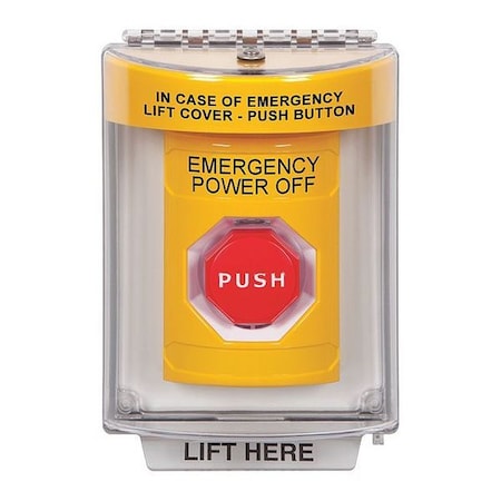 SAFETY TECHNOLOGY INTERNATIONAL Emergency Power Off Push Button, 2-7/8" D SS2245PO-EN