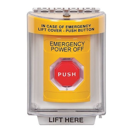 SAFETY TECHNOLOGY INTERNATIONAL Emergency Power Off Push Button, 2-7/8" D SS2249PO-EN
