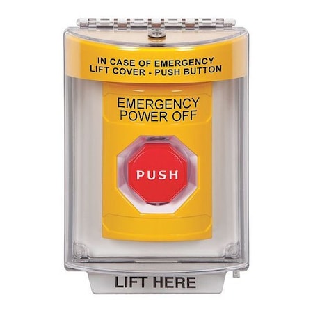 SAFETY TECHNOLOGY INTERNATIONAL Emergency Power Off Push Button, 2-7/8" D SS2232PO-EN