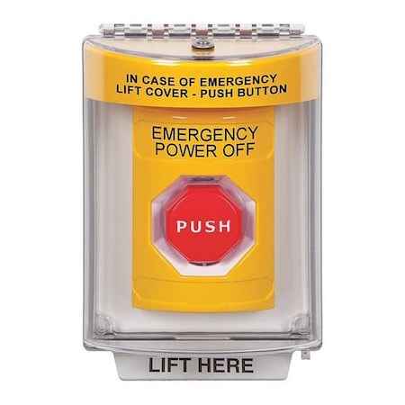 Safety Technology International Emergency Power Off Push Button, 2-7/8" D SS2232PO-EN