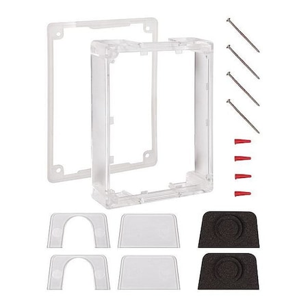 Safety Technology International Pull Station Guard Spacer, Polycarbonate, 4 in W x 6 in H x 1 1/2 in D, Clear STI-1331