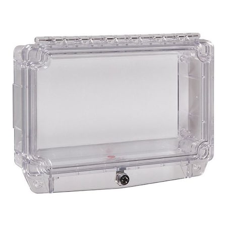 Safety Technology International Universal Stopper Cover, Polycarbonate, Surface Mount, 8 1/4 in W x 4 3/4 in H x 2 in D, Clear STI-7710