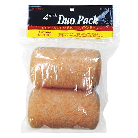 Premier 4" Mini Paint Roller Cover, 3/8" Nap, Polyester, 2 PK 211