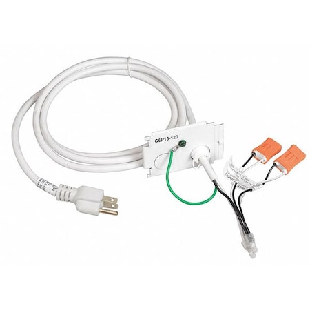 Columbia Lighting Cord and Plug Kit, For LHA FLUOR, 6 ft L C6P15-120