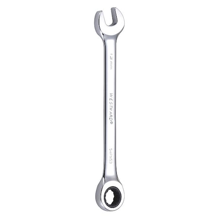 Westward Ratcheting Combination Wrench, Metric, 7 in Length, 13 mm Head, 12 Points 54PN53