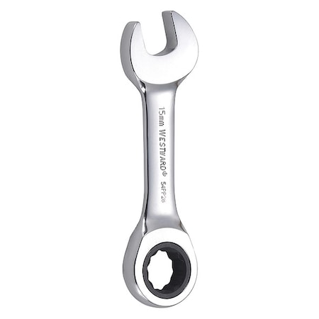 Westward Wrench, Combination/Stubby, Metric, 15mm 54PP28