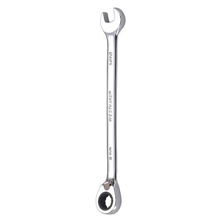 Westward Ratcheting Wrench, Combination, Metric, 9m 54PP47