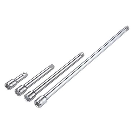 Westward Socket Extension Set 1/2" Dr, 18 in L, 4 Pieces, Chrome 54PR01