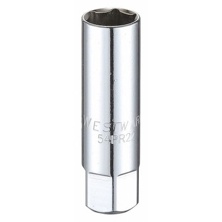 Westward WESTWARD 3/8 in Drive, SAE Socket, 6 Points, Spark Plug 9/16 in, Steel 54PR22