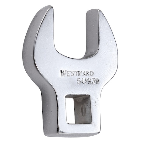 Westward 3/8" Drive, SAE 11/16" Crowfoot Socket Wrench, Open End Head, Chrome Finish 54PR39