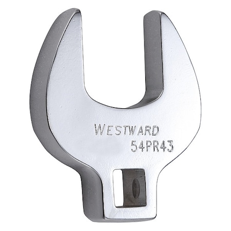 Westward 3/8" Drive, SAE 15/16" Crowfoot Socket Wrench, Open End Head, Chrome Finish 54PR43