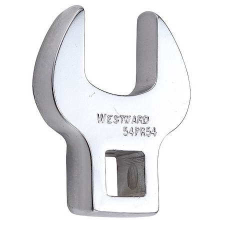Westward 3/8" Drive, Metric 18mm Crowfoot Socket Wrench, Open End Head, Chrome Finish 54PR54