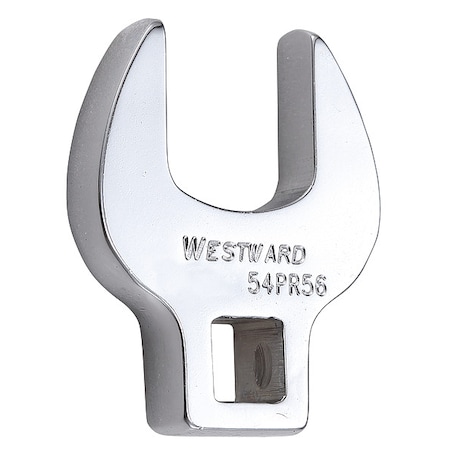 Westward 3/8" Drive, Metric 20mm Crowfoot Socket Wrench, Open End Head, Chrome Finish 54PR56