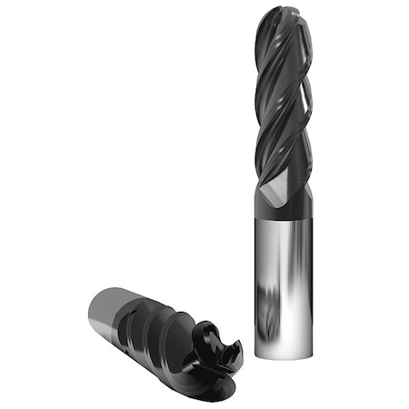 Zoro Select Ball End Mill, nACo, 0.125" Shank dia. HBN40125