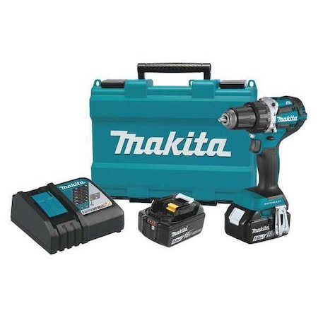 Makita 18V LXT Drill Kit, 1/2 in, 18 V DC, Battery Included Cordless Drill XFD12T