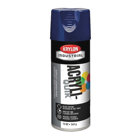 Krylon Industrial Spray Paint, Regal Blue, Gloss, Solvent, 12 oz K01901A07