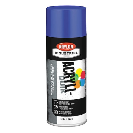 Krylon Industrial Spray Paint, True Blue, Gloss, Solvent, 12 oz K01910A07