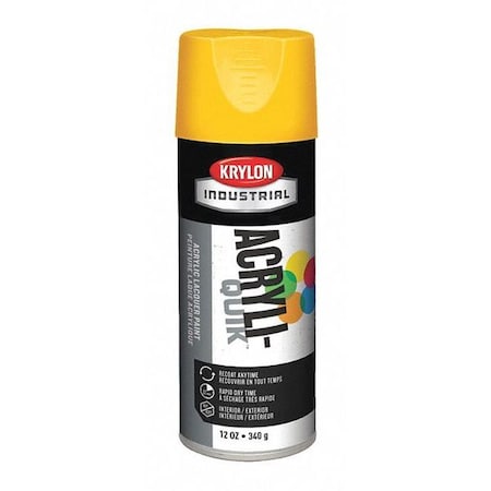 Krylon Spray Paint, Daisy Yellow, Gloss, Solvent, 12 oz K01813A07