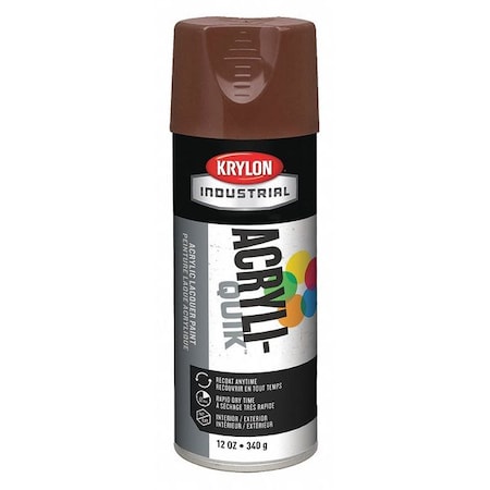 Krylon Industrial Spray Paint, Leather Brown, Gloss, Solvent, 12 oz K02501A07