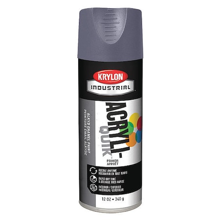 Krylon Industrial General Purpose Spray Primer . Platinum, 12 oz, Aerosol Can, Flat K01314A07