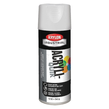 Krylon Industrial Spray Paint, White, Semi-Gloss, Solvent, 12 oz K01508A07