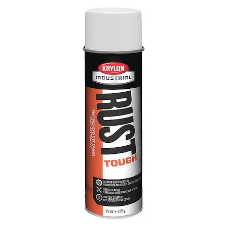 Krylon Industrial Spray Paint, White, Semi-Gloss, Solvent, 14 oz K00919007