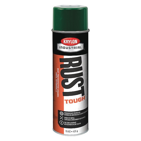 Krylon Industrial Rust Preventative Spray Paint, Dark Green, Gloss, 14 oz K00379007