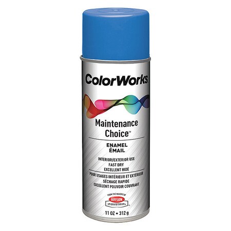 Krylon Industrial Spray Paint, Safety Blue, Gloss, 10 oz CWBK01087