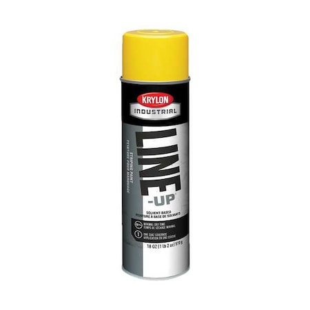 Krylon Industrial Pavement Striping Paint, 18 oz., Highway Yellow, Solvent -Based K00830108