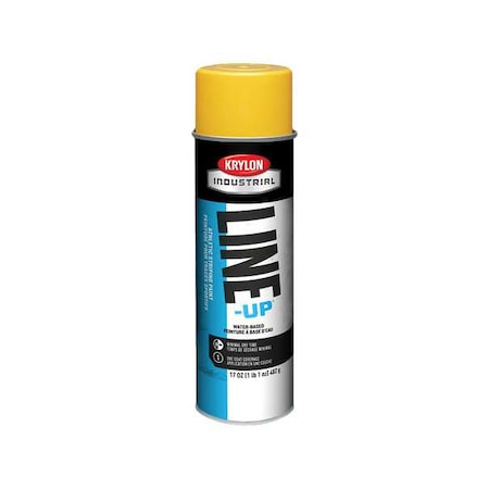 Krylon Industrial Athletic Field Striping Paint, 17 oz., Athletic Yellow, Water -Based K00830608