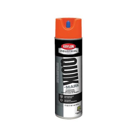 Krylon Industrial Inverted Marking Paint, 17 oz., Fluorescent Red/Orange, Solvent -Based AT3701007