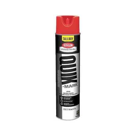 Krylon Industrial Inverted Marking Paint, 22 oz., Red, Solvent -Based T03611007