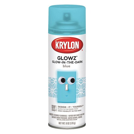 Krylon Glow-in-the-Dark Spray Paint, Blue, Gloss, 6 oz. K03153007