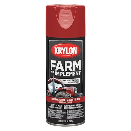 Krylon Spray Paint, International Harvester Red, High Gloss, Solvent, 12 oz K01933008