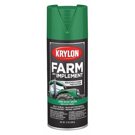 Krylon Industrial Spray Paint, John Deere Green, High Gloss, 12 oz. K01932000