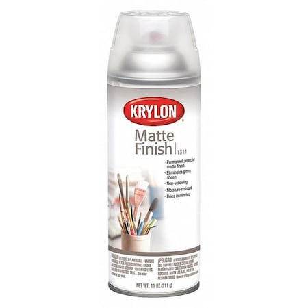 Krylon Industrial Spray Paint, Crystal Clear, Matte, Solvent, 11 oz K01311007