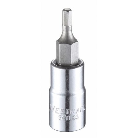 Westward 1/4 in Drive Hex Socket Bit SAE 7/64 in Tip, 1 1/2 in L 54TL83