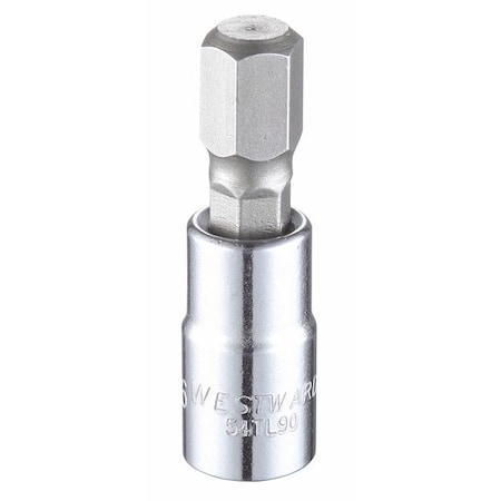Westward 1/4 in Drive Hex Socket Bit SAE 5/16 in Tip, 1 1/2 in L 54TL90