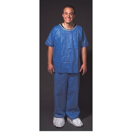 International Enviroguard Disposable Shirt, SM, Pullover Closure, Open Cuff, Blue, 3XL, 50 PK FS2065B-3XL