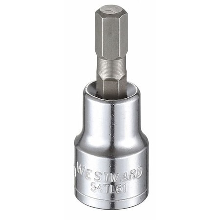 Westward 3/8 in Drive Hex Socket Bit Metric 7 mm Tip, 1 3/4 in L 54TL61