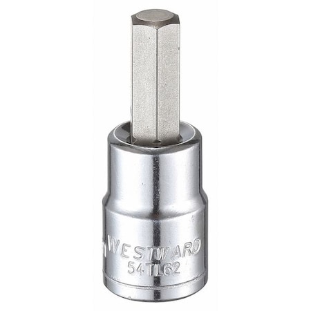 Westward 3/8 in Drive Hex Socket Bit Metric 8 mm Tip, 1 3/4 in L 54TL62