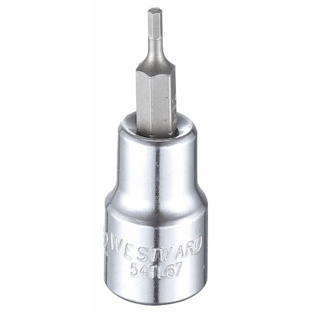 Westward 3/8 in Drive Hex Socket Bit SAE 3/32 in Tip, 1 3/4 in L 54TL67