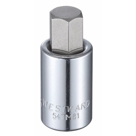 Westward 1/2 in Drive Hex Socket Bit SAE 9/16 in Tip, 2 1/4 in L 54TM81