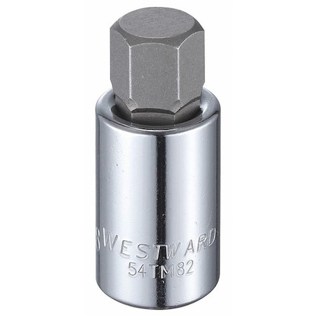Westward 1/2 in Drive Hex Socket Bit SAE 5/8 in Tip, 2 1/4 in L 54TM82