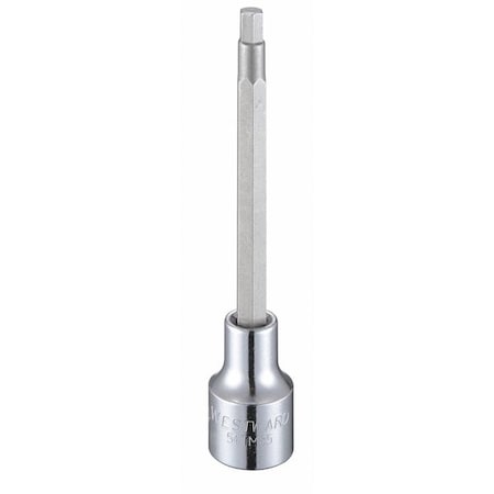 Westward 1/2 in Drive Hex Socket Bit SAE 1/4 in Tip, 5 1/4 in L 54TM85