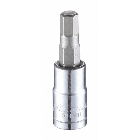 Westward 1/4 in Drive Hex Socket Bit Metric 5.5 mm Tip, 1 1/2 in L 54TM11