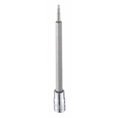 Westward 1/4 in Drive Hex Socket Bit Metric 2.5 mm Tip, 4 3/4 in L 54TM17