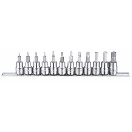 Westward 3/8" Drive Socket Bit Set, SAE, 12pcs 54TM25