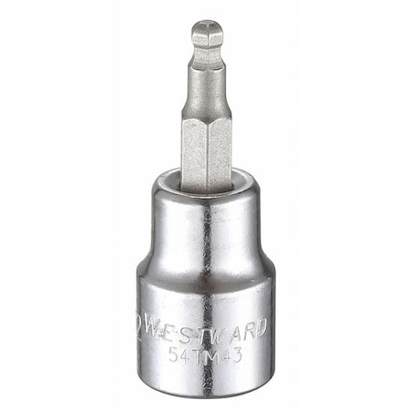 Westward 5/32" Tip, SAE Hex Socket Bit, 1-7/8" L 54TM43