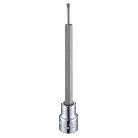 Westward 3/8 in Drive Ball Hex Socket Bit SAE 1/8 in Tip, 4 3/4 in L 54TM50